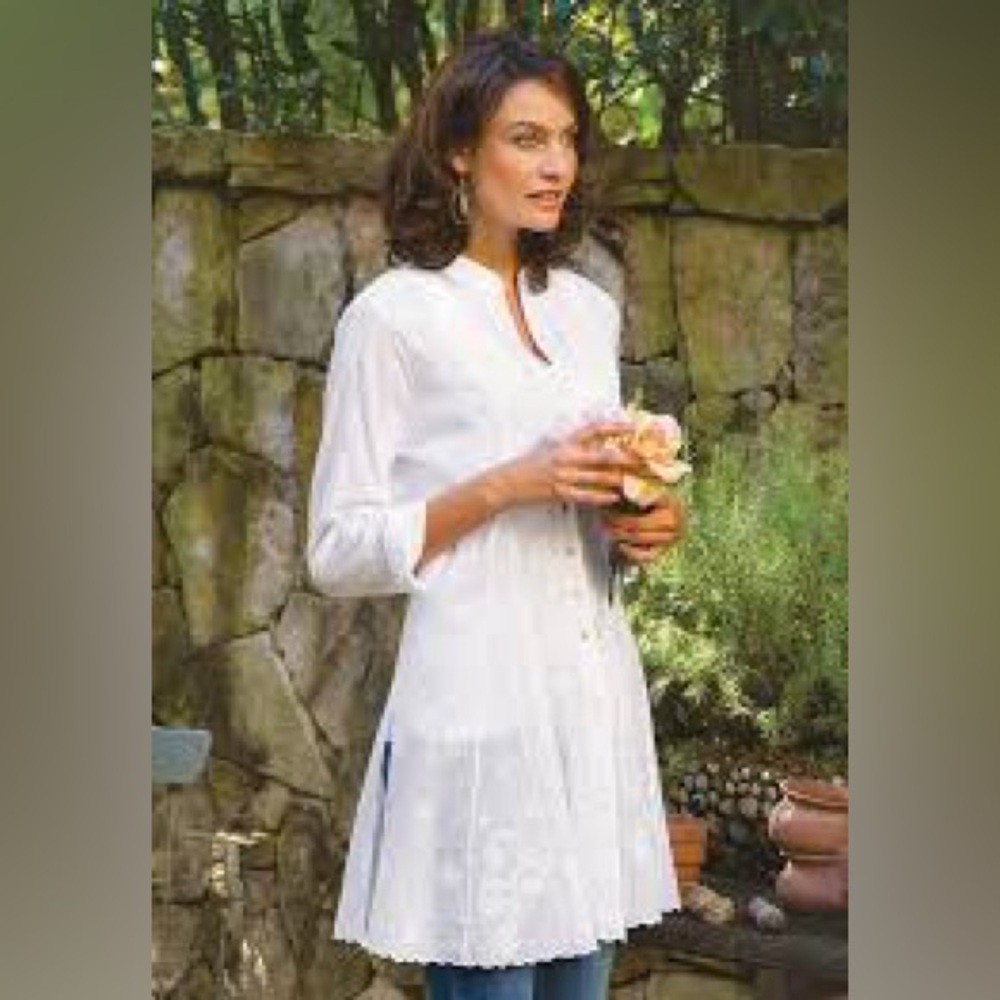 Soft Surroundings Josephine Shirt size XS embroidery boho prairie cottagecore